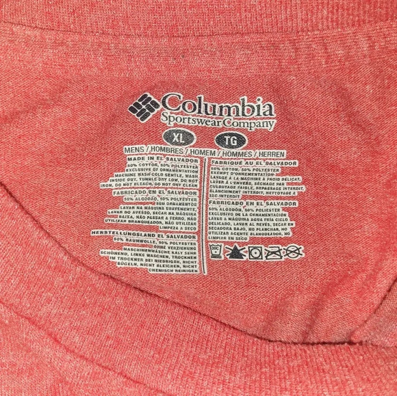 Columbia PFG Men's size XL Tee Red with Blue pocket and Blue graphic LOT N - Picture 6 of 6